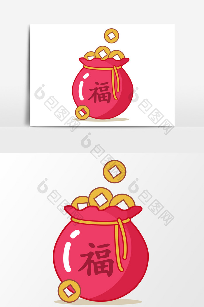 中国风新年福袋红包元素