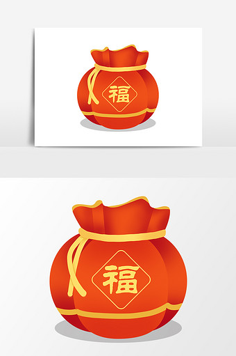 中国风红包新年元旦福袋元素图片