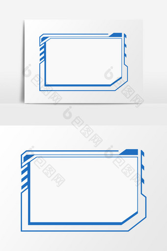 蓝色科技边框元素素材图片