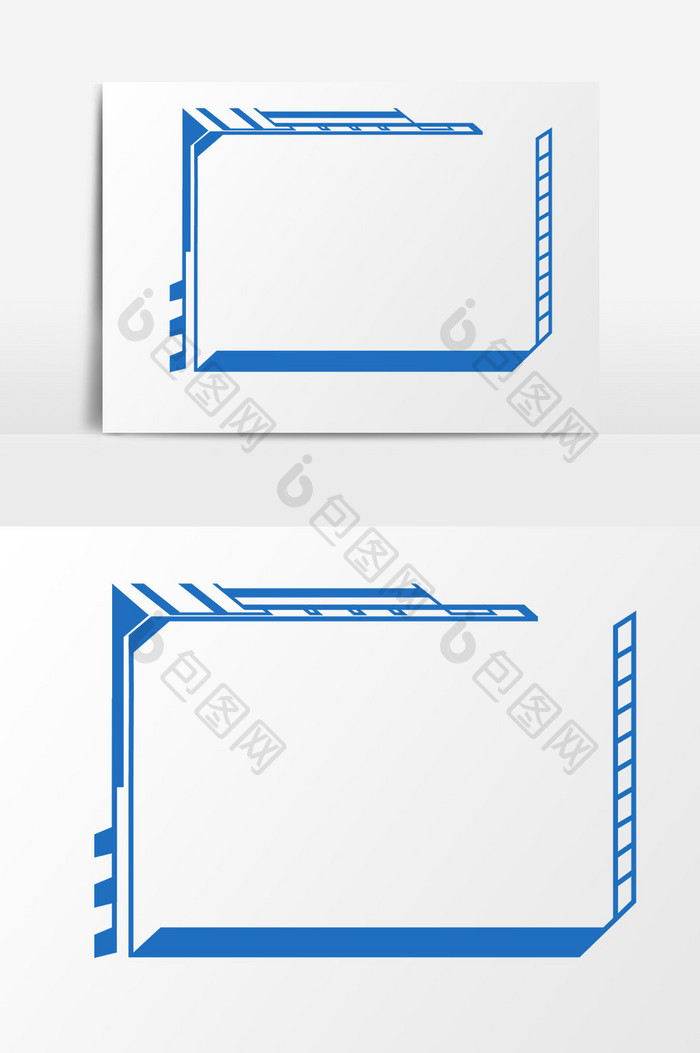 蓝色装饰科技边框元素