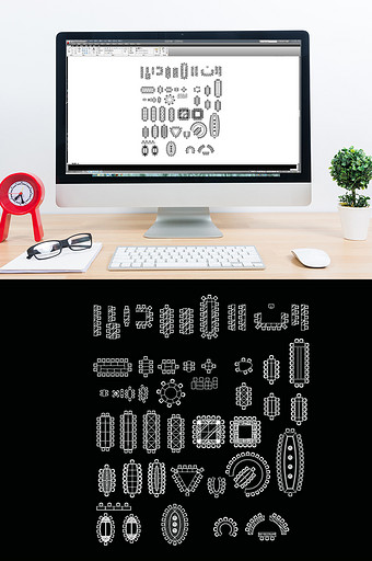 CAD常用会议桌模型图片