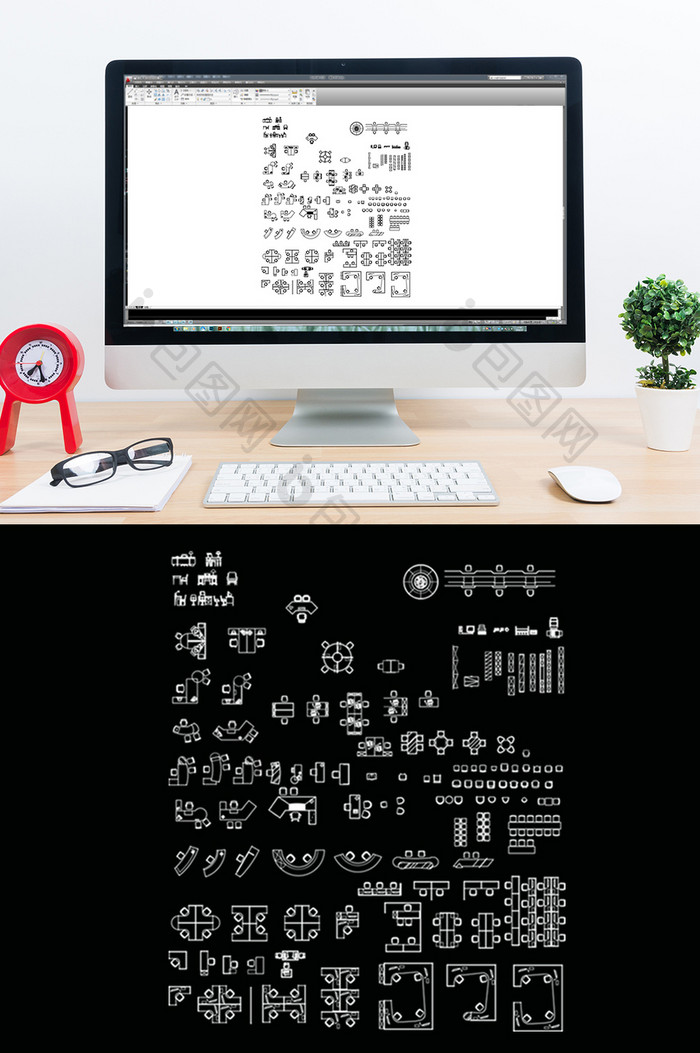 CAD办公空间常用图库模型