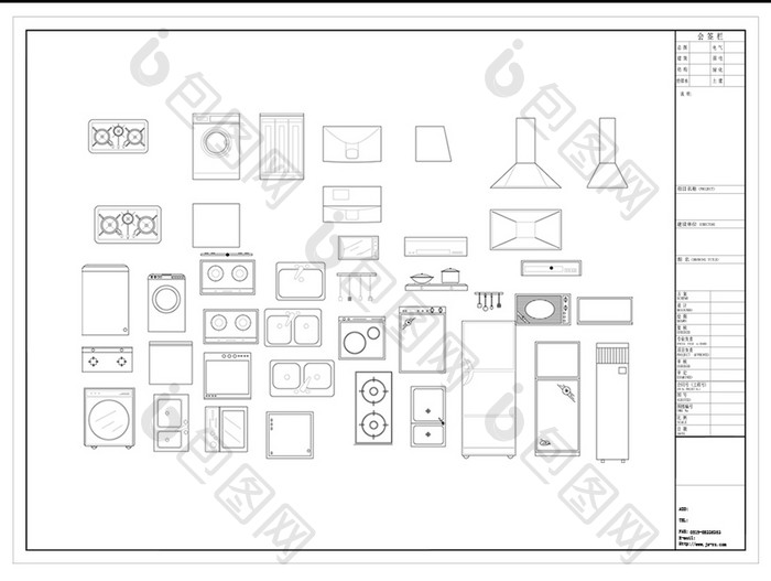 CAD厨房间常用洁具模型