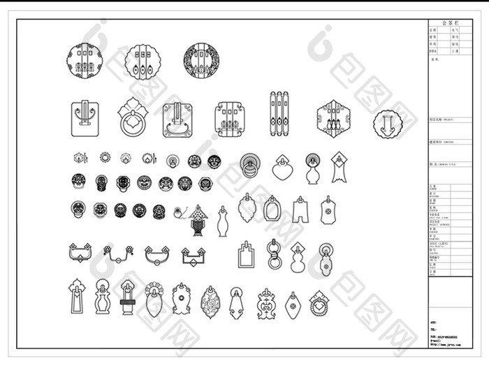中式门把手常用CAD图库