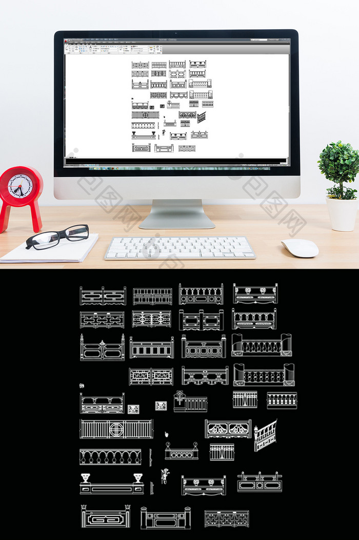 常用栏杆扶手CAD模型图库