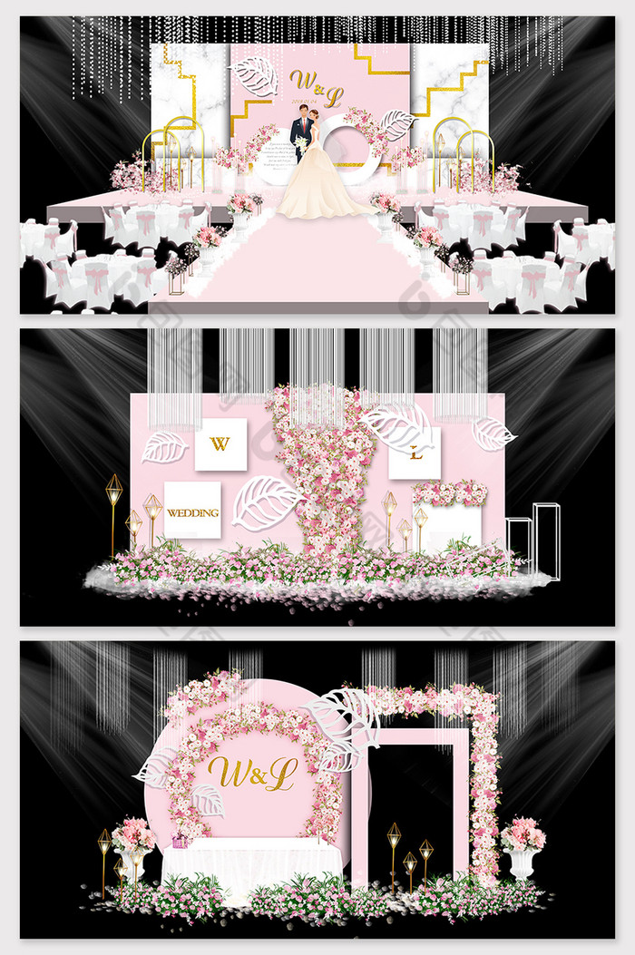 白绿色花朵婚礼柔美婚礼粉色婚礼图片