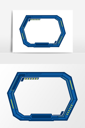蓝色科技方形边框元素