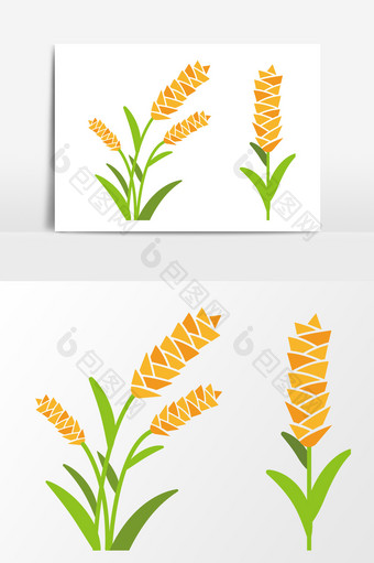 卡通农作物水稻元素图片