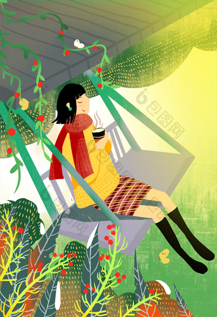 积极生活方式插画图片