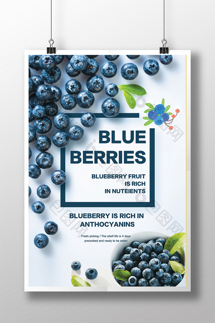 新鲜水果蓝莓海报