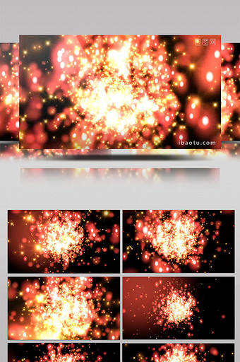 红色色调粒子火焰爆炸炫酷震撼晚会背景元素图片