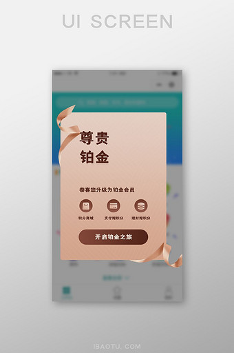 铂金会员权益特权弹窗弹出弹框界面图片