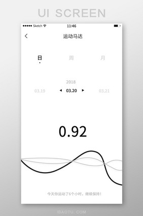 运动APP简洁曲线图运动报告白色健康