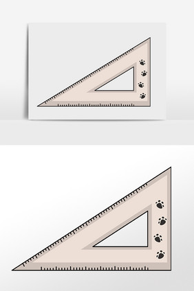 手绘学习三角尺素材