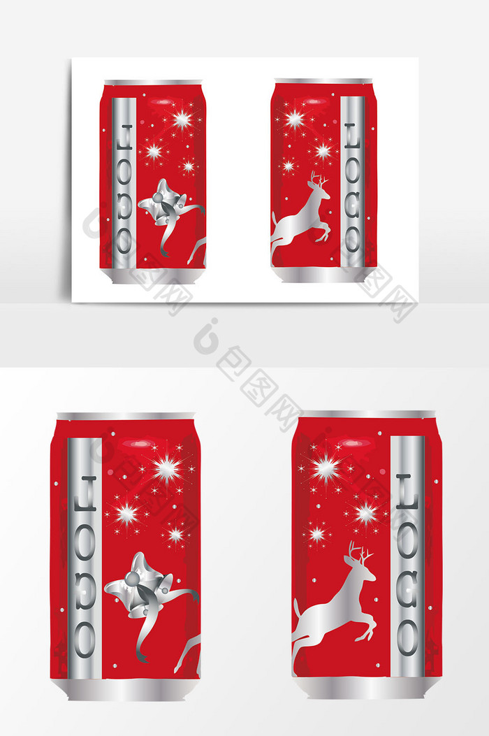可乐瓶圣诞节特别版ai矢量装饰