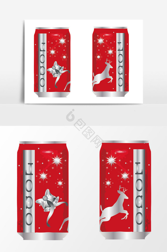 可乐瓶圣诞节特别版ai装饰图片
