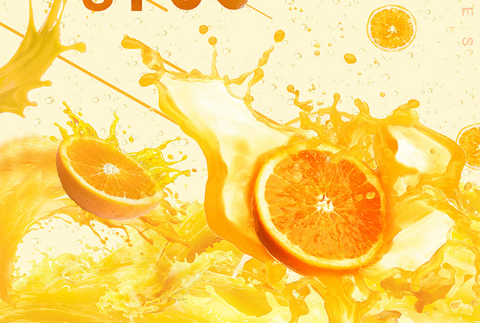 橙汁推广海报