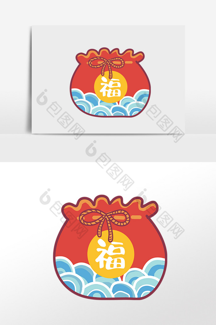 手绘春节元旦红色福袋 Psd素材 包图网 手绘春节元旦红色福袋 Psd素材 包图网