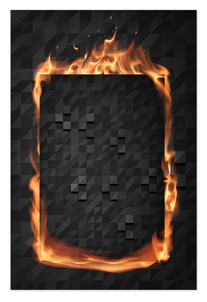 黑色质感纹理火焰效果文艺海报背景图