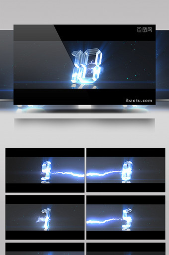 E3D蓝色科技倒计时开场片头AE视频模板图片
