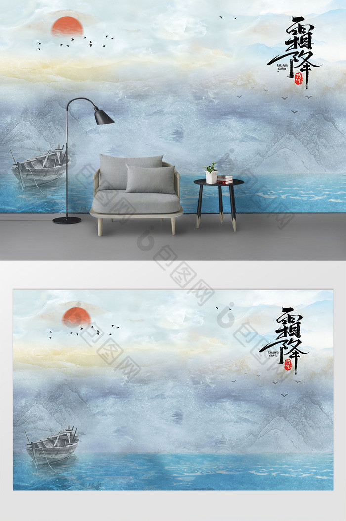 高端大理石山水情纹理装饰背景墙图片图片