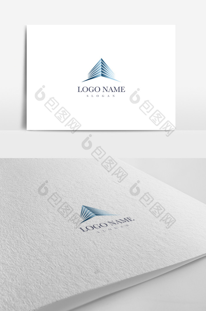 蓝色立体建筑logo