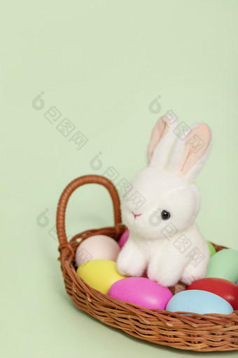 复活节兔子彩蛋绿色素材