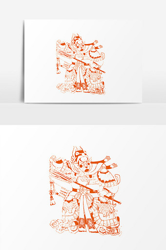 红色春节剪纸元素设计图片