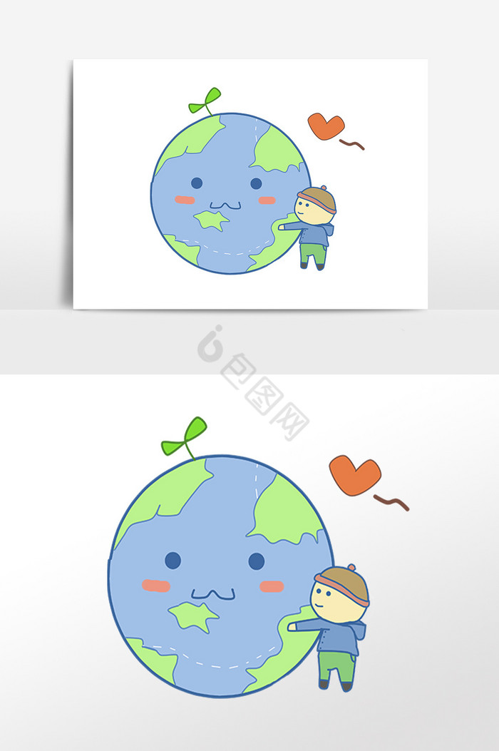 爱护地球小男孩图片