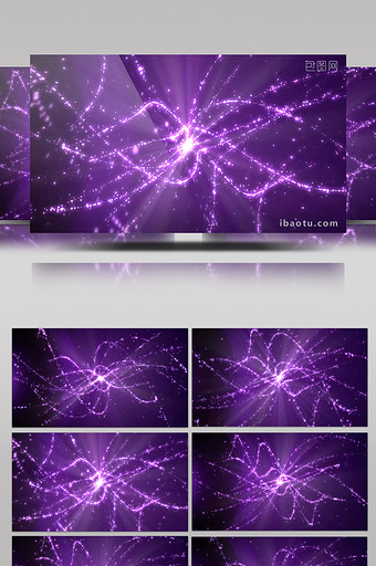 紫色色调粒子线条动感科技企业宣传年会背景图片