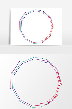 科技彩色线条几何ai矢量边框