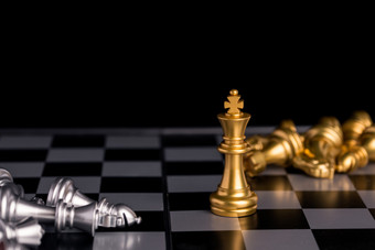 国际象棋金色棋子商务创意