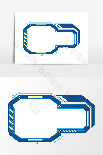 蓝色科技未来边框元素图片