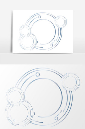 科技蓝色金属渐变圆环ai矢量边框