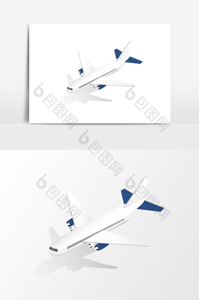 卡通白色飞机设计元素