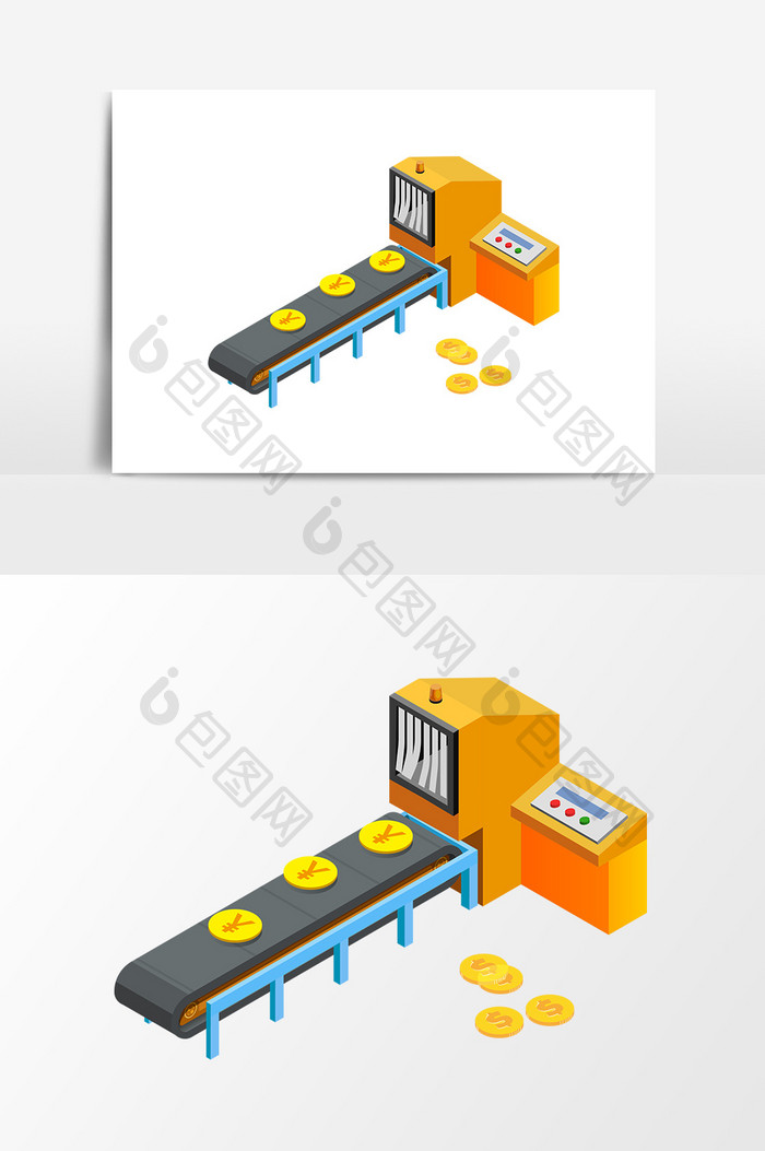 卡通运输钱币设计元素