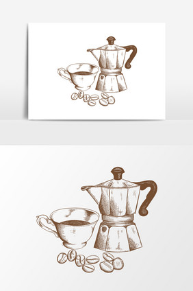 卡通咖啡豆咖啡设计元素