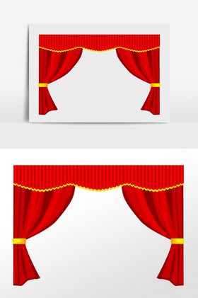 手绘舞台幕帘素材图片