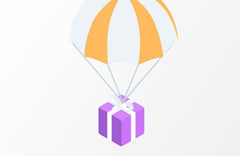 降落伞礼盒元素设计图片