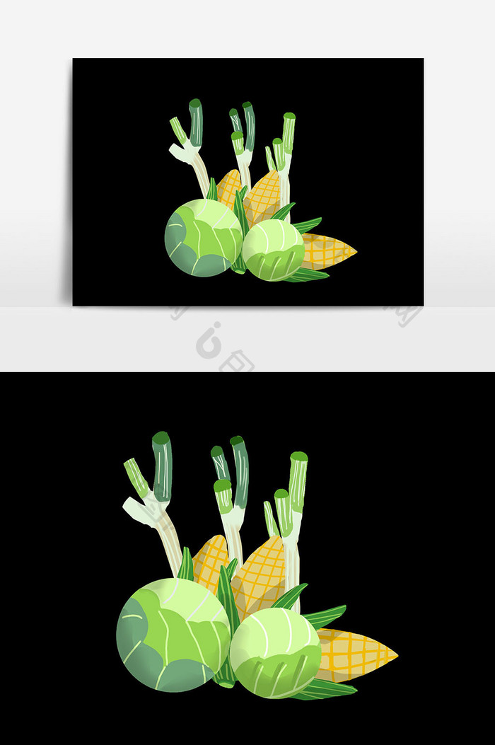 手绘蔬菜元素设计