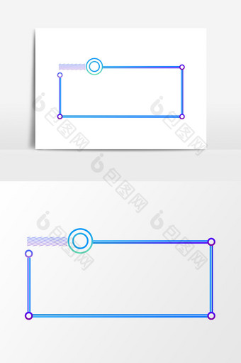 蓝色渐变科技边框元素图片