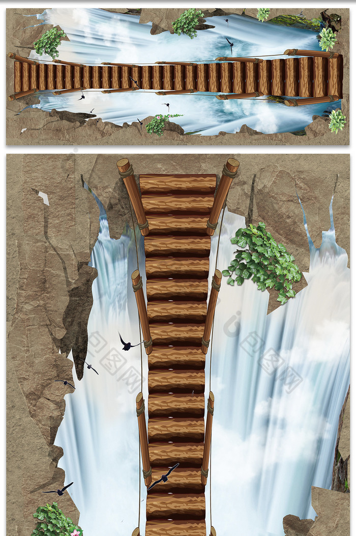 街头地画3d户外地画3d立体画素材