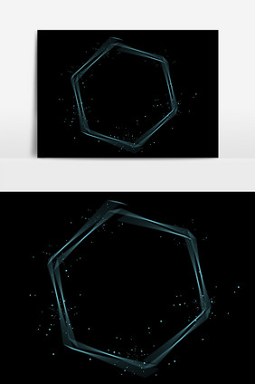 科技蓝色几何星带ai矢量边框