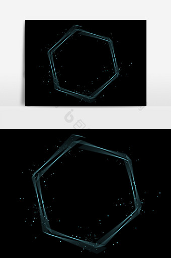 科技蓝色几何星带ai矢量边框图片