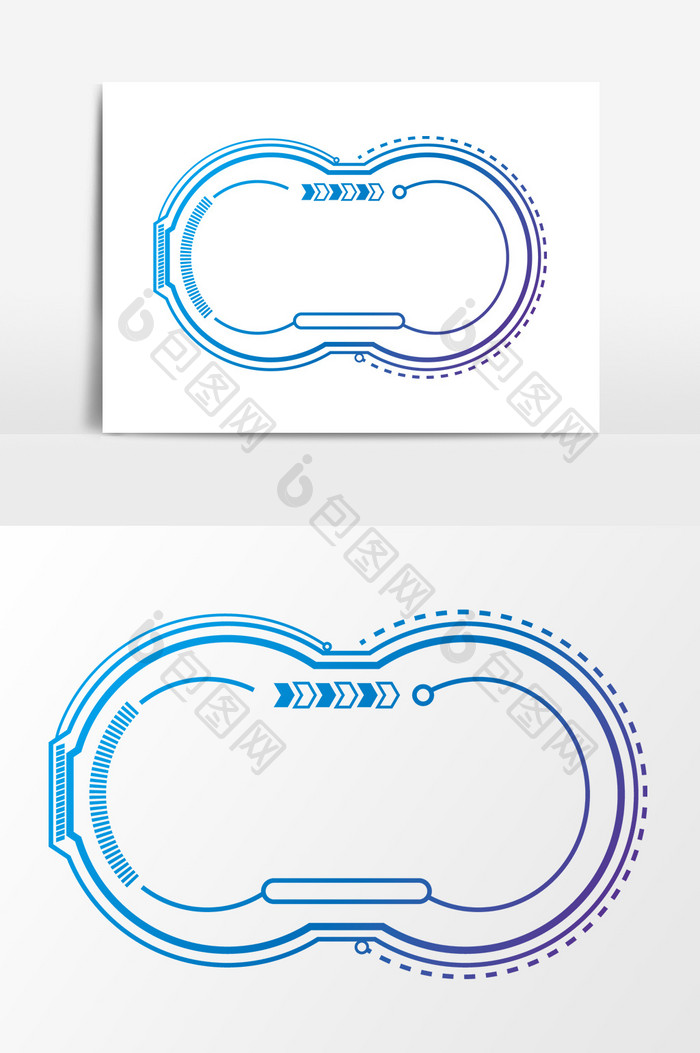 蓝色科技VR显示边框元素