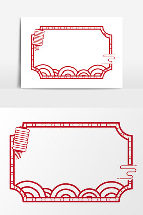 2019猪年红色中国风传统边框元素