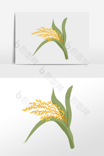 手绘小麦生长素材图片