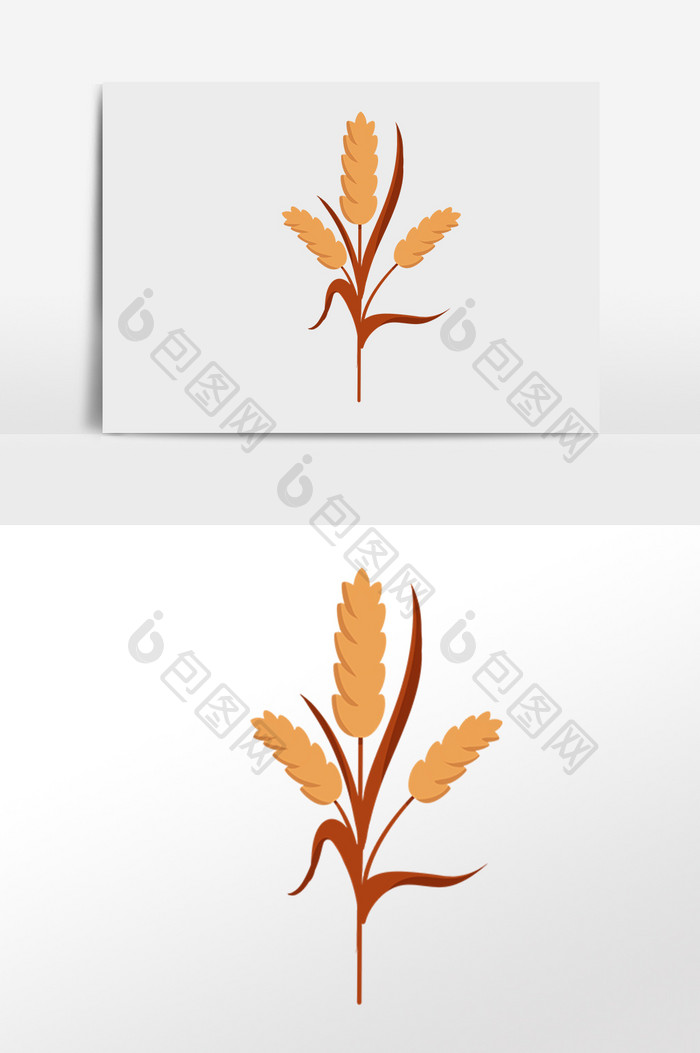 手绘秋季小麦素材