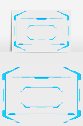 蓝色科技感大屏边框元素