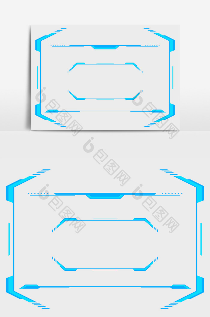 蓝色科技感大屏边框元素
